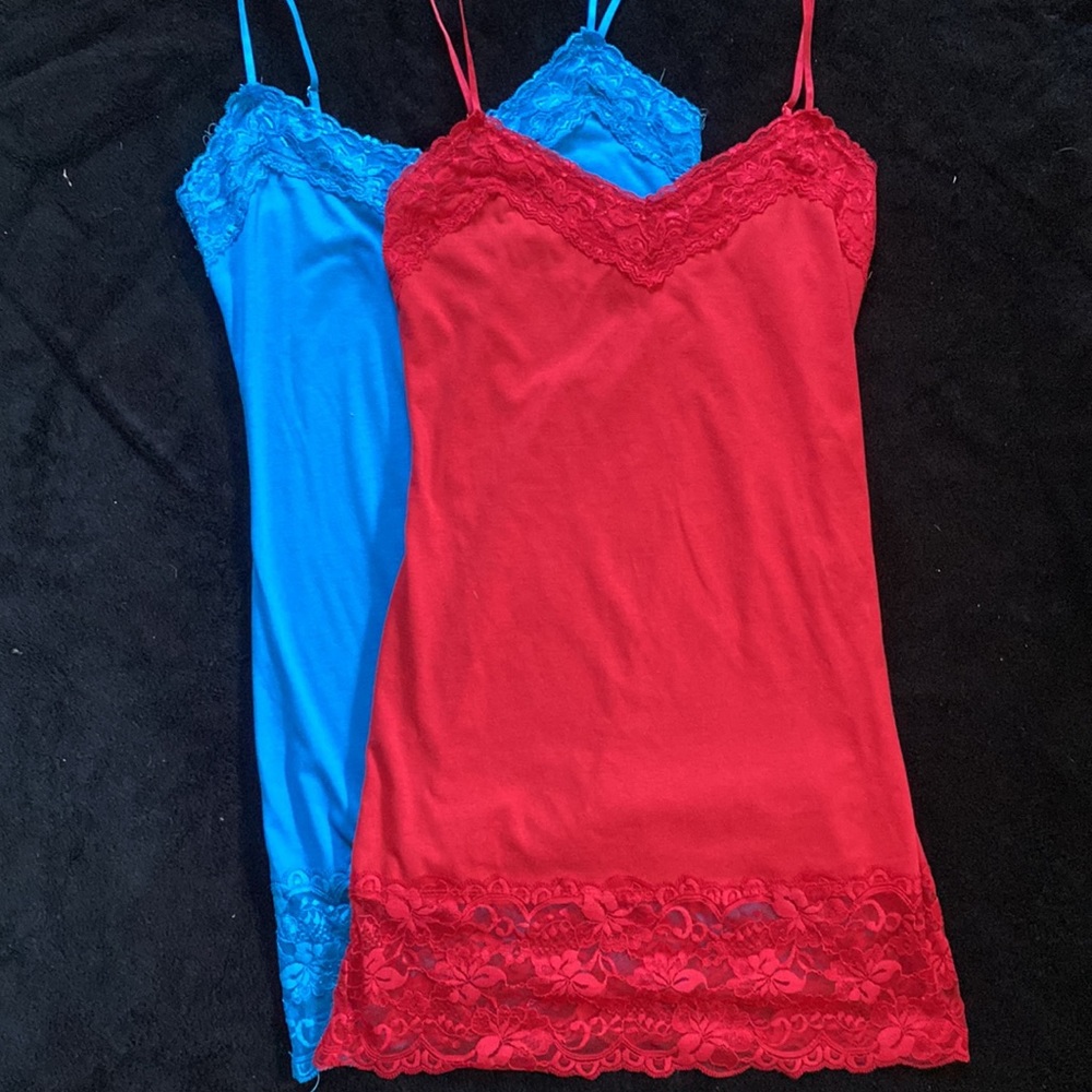 🌴 5/$50 Lace Tunic Length Camisoles Sz S